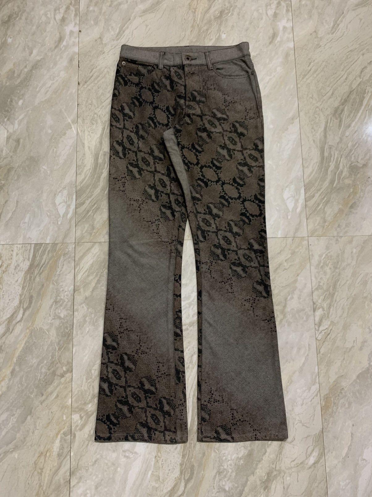 パンツ Tornado Mart desert snake flare pants Tornado Mart Snakeskin Flared Denim – Paroxa Studios