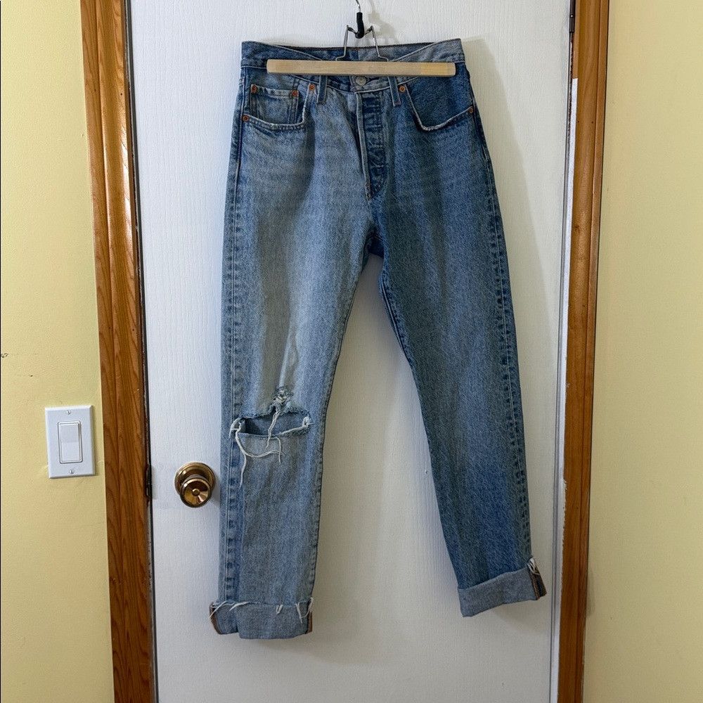 Levi's Levi’s 501 Two Tone Button Fly Straight Leg Jeans Size 27" / US 4 / IT 40 - 5 Thumbnail