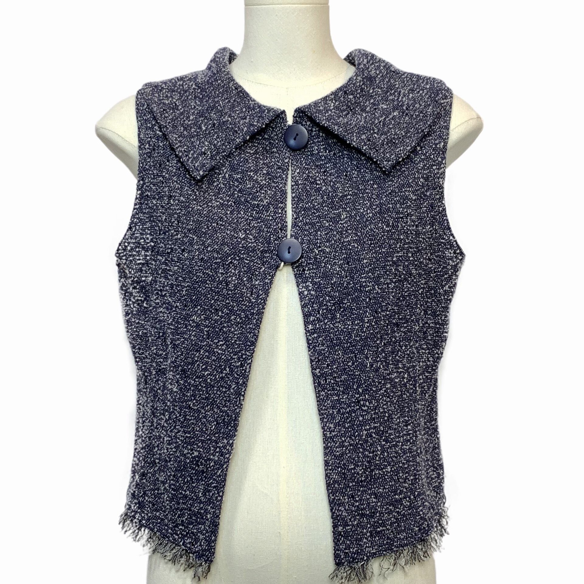 Other Senso Unico Fringe Vest in Navy Size S / US 4 / IT 40 - 1 Thumbnail
