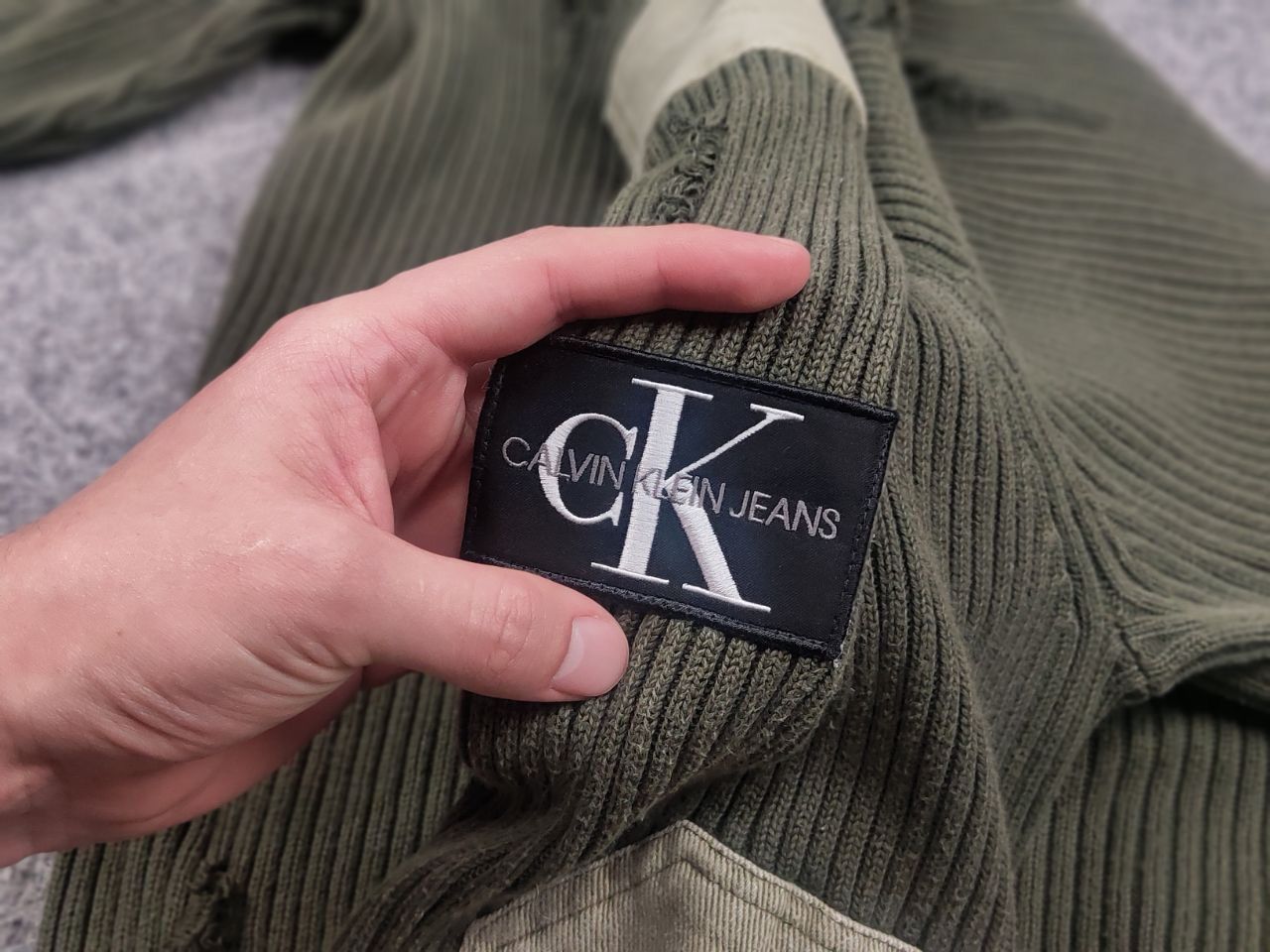 Calvin Klein 205W39NYC Calvin Klein Raf Simons Distressed Military Ribbed Sweater Size US L / EU 52-54 / 3 - 14 Thumbnail