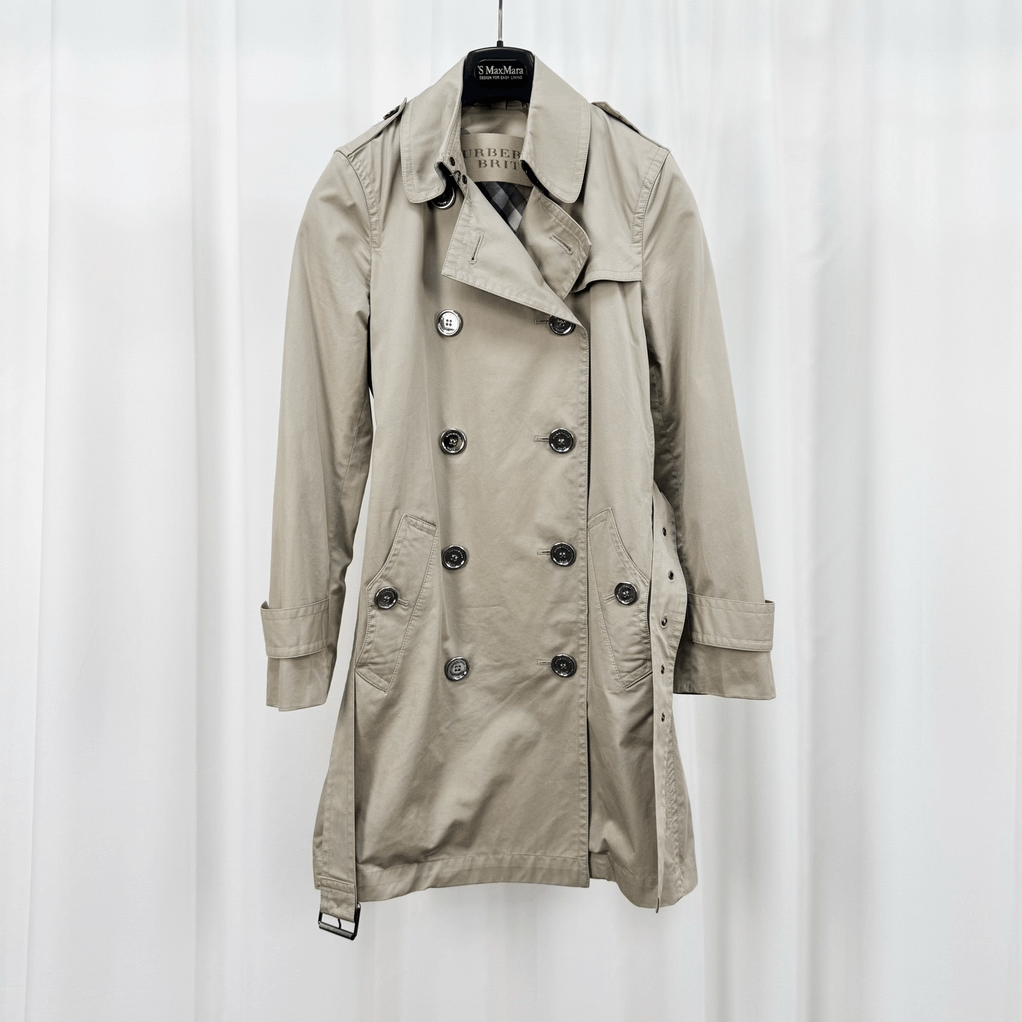 Burberry Burberry Check Trench Coat Silver Buckle Size XXS / US 00 / IT 34 - 1 Thumbnail