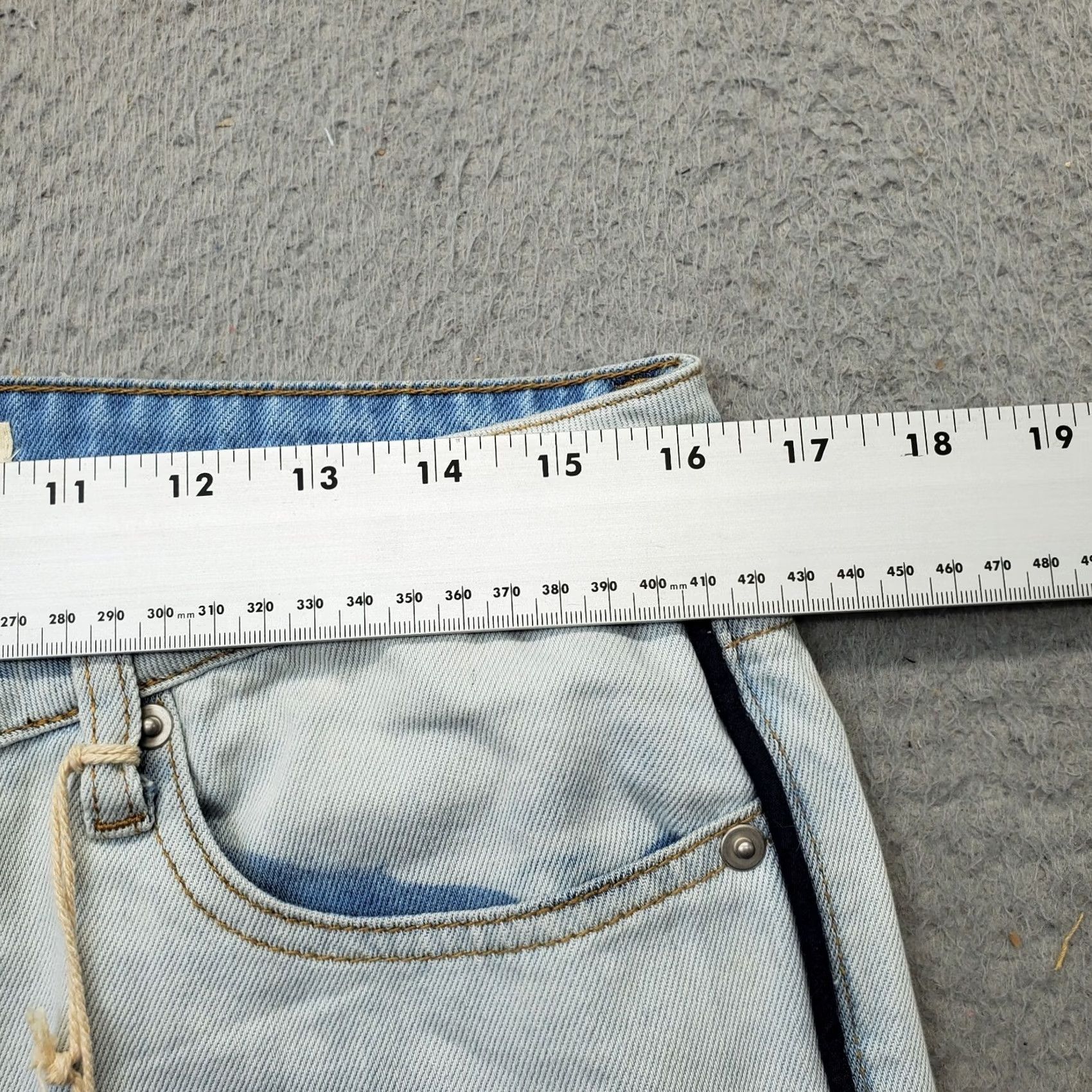 Doublet Ashley Mason Jeans Women Size 9 Multi Light Wash Distresed Raw Hem 5-Pocket Design NWT Size 30" / US 8 / IT 44 - 6 Thumbnail