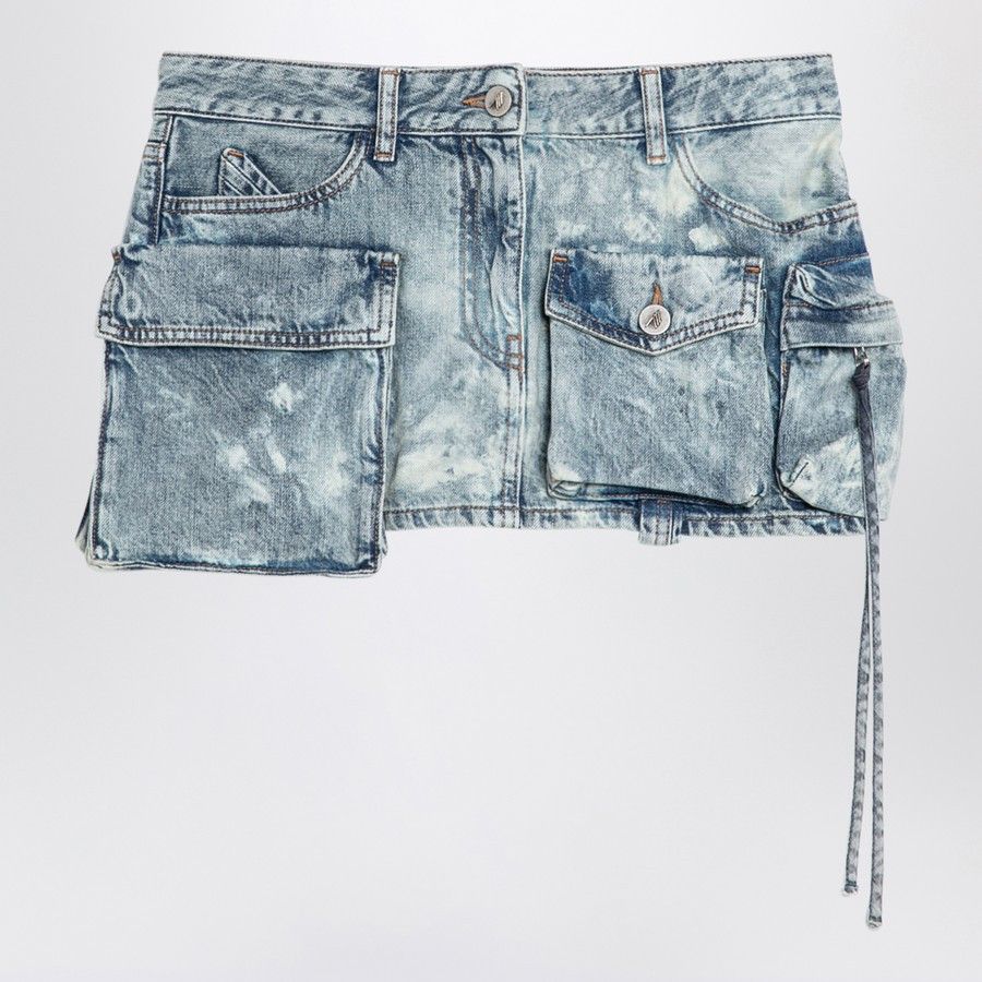 The Attico o1d2blof1024 Mini Skirt In Light Blue Size 26" / US 2 / IT 38 - 1 Thumbnail