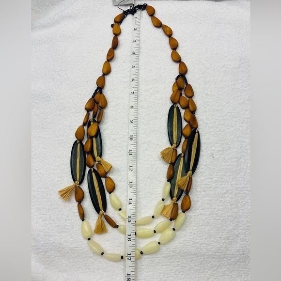 Chicos NWT Chico’s Wood Bead Multistrand Necklace multi color Size ONE SIZE - 3 Thumbnail