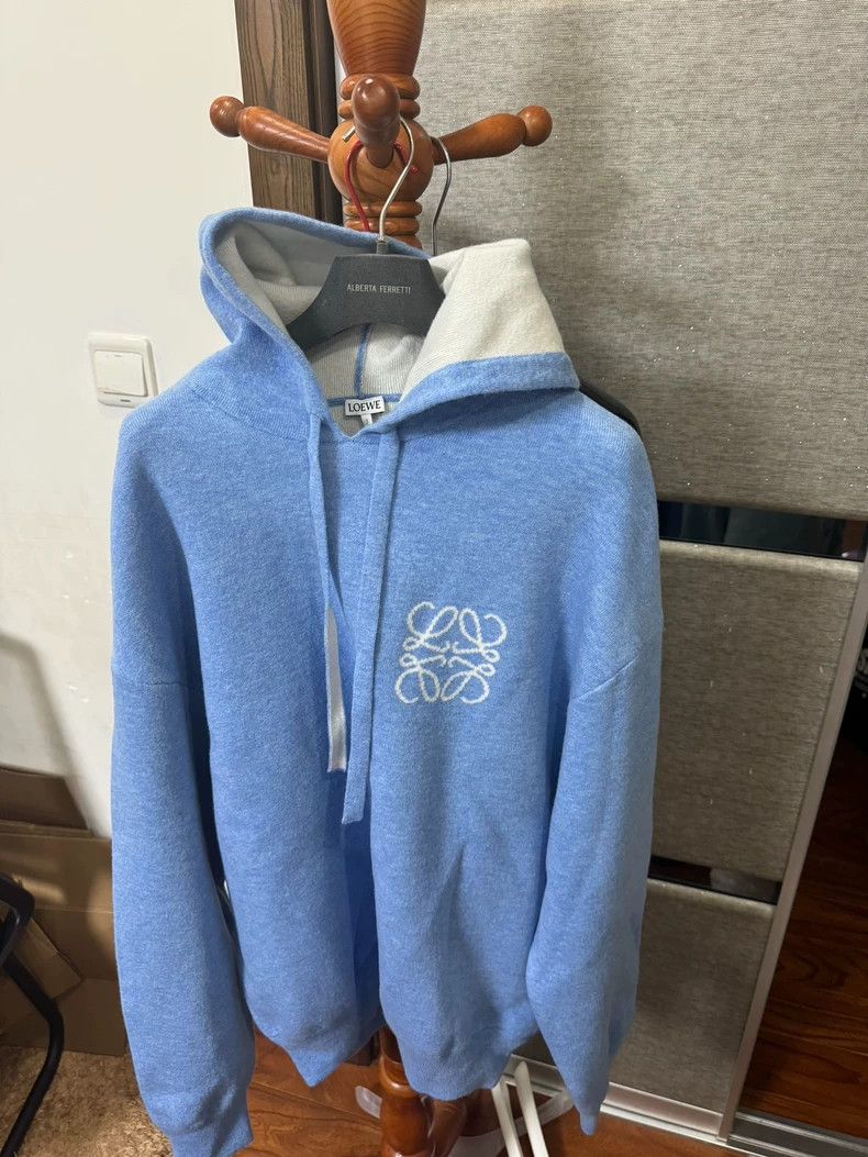 Loewe LOEWE Blue wool hoodie Size ONE SIZE - 1 Thumbnail