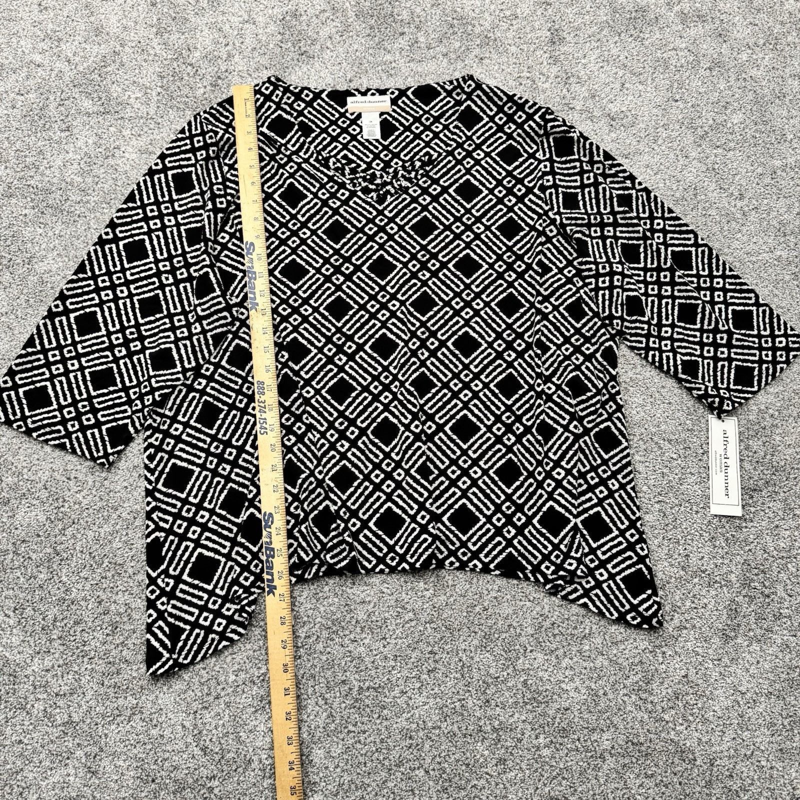 Other Alfred Dunner Blouse Womens 3X Plus Boho Jacquard Knit Size 3XL / US 20-22 - 2 Thumbnail