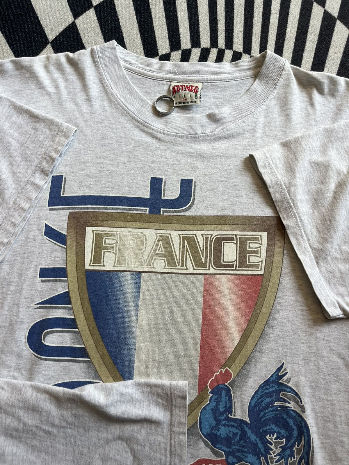 Nutmeg Vintage FRANCE Football Team Logo 90’s Nutmeg Mills Tshirt Size US XL / EU 56 / 4 - 6 Thumbnail