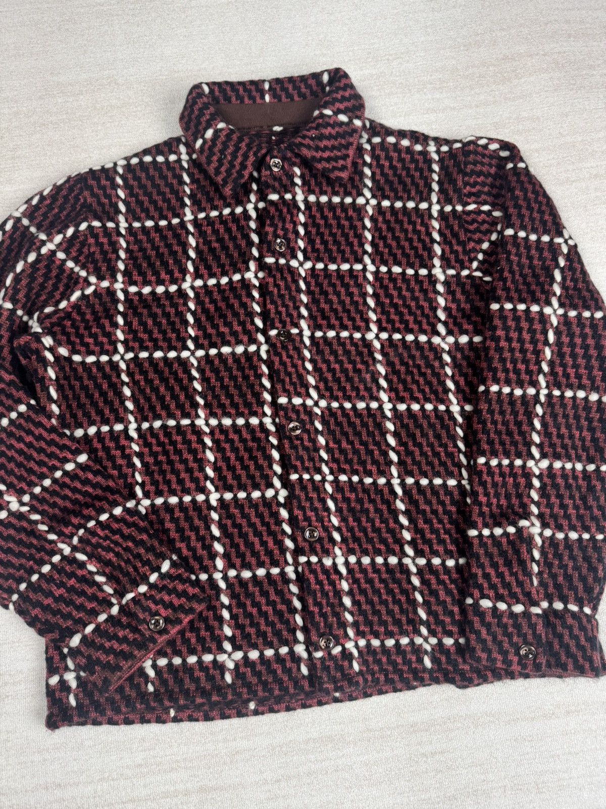 Aime Leon Dore Plaid hand knit over-shirt Size US M / EU 48-50 / 2 - 2 Thumbnail