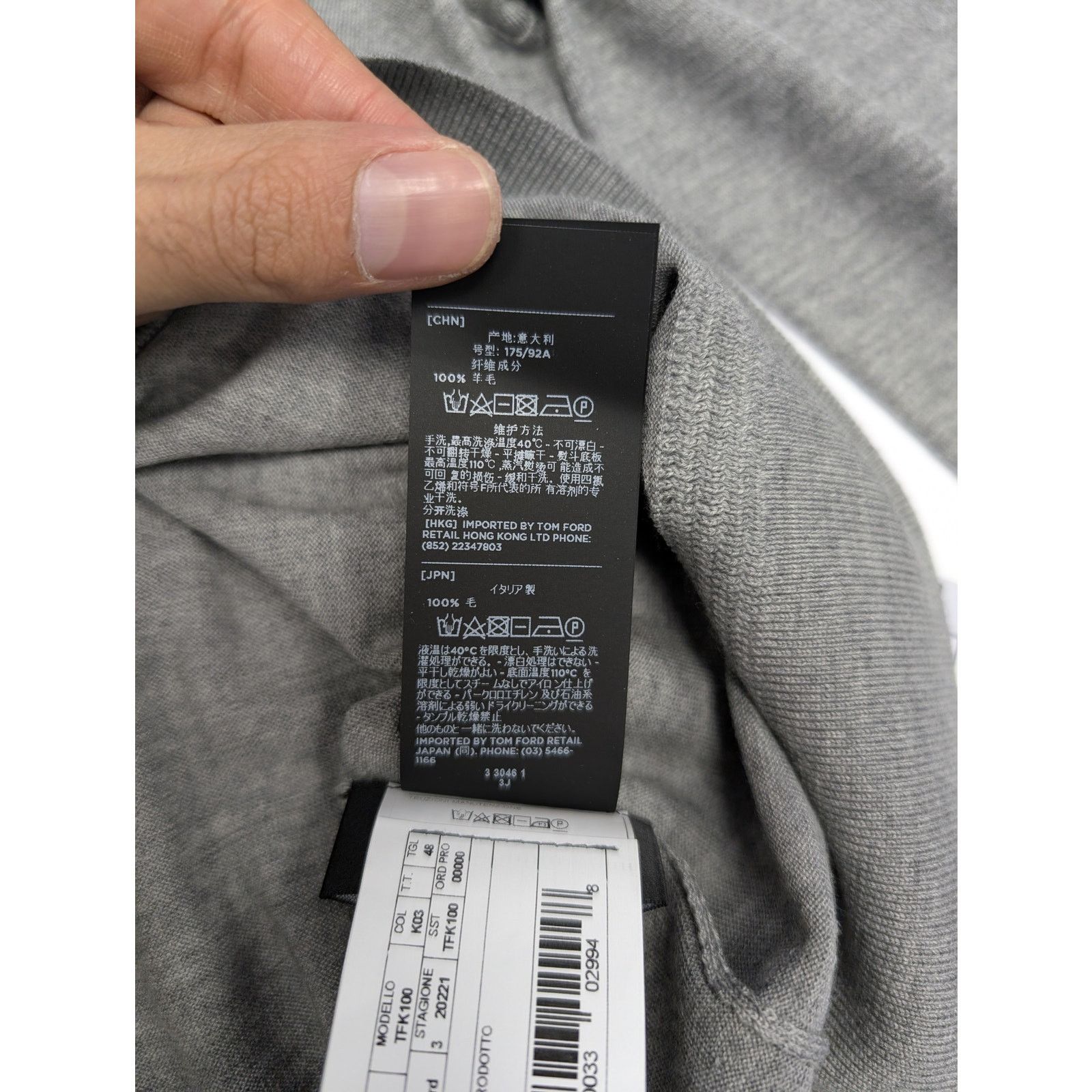 Tom Ford o1rshd1 V-Neck Knitwear Crewneck Sweatshirt in Grey Size US M / EU 48-50 / 2 - 14 Thumbnail