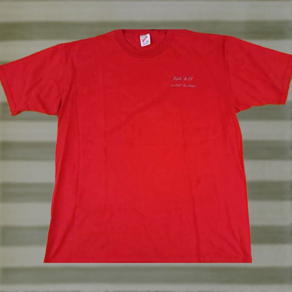 Jerzees VINTAGE Jerzees USA Red T-Shirt XL Crew Neck Short Sleeve Men Cotton Size US XL / EU 56 / 4 - 1 Thumbnail