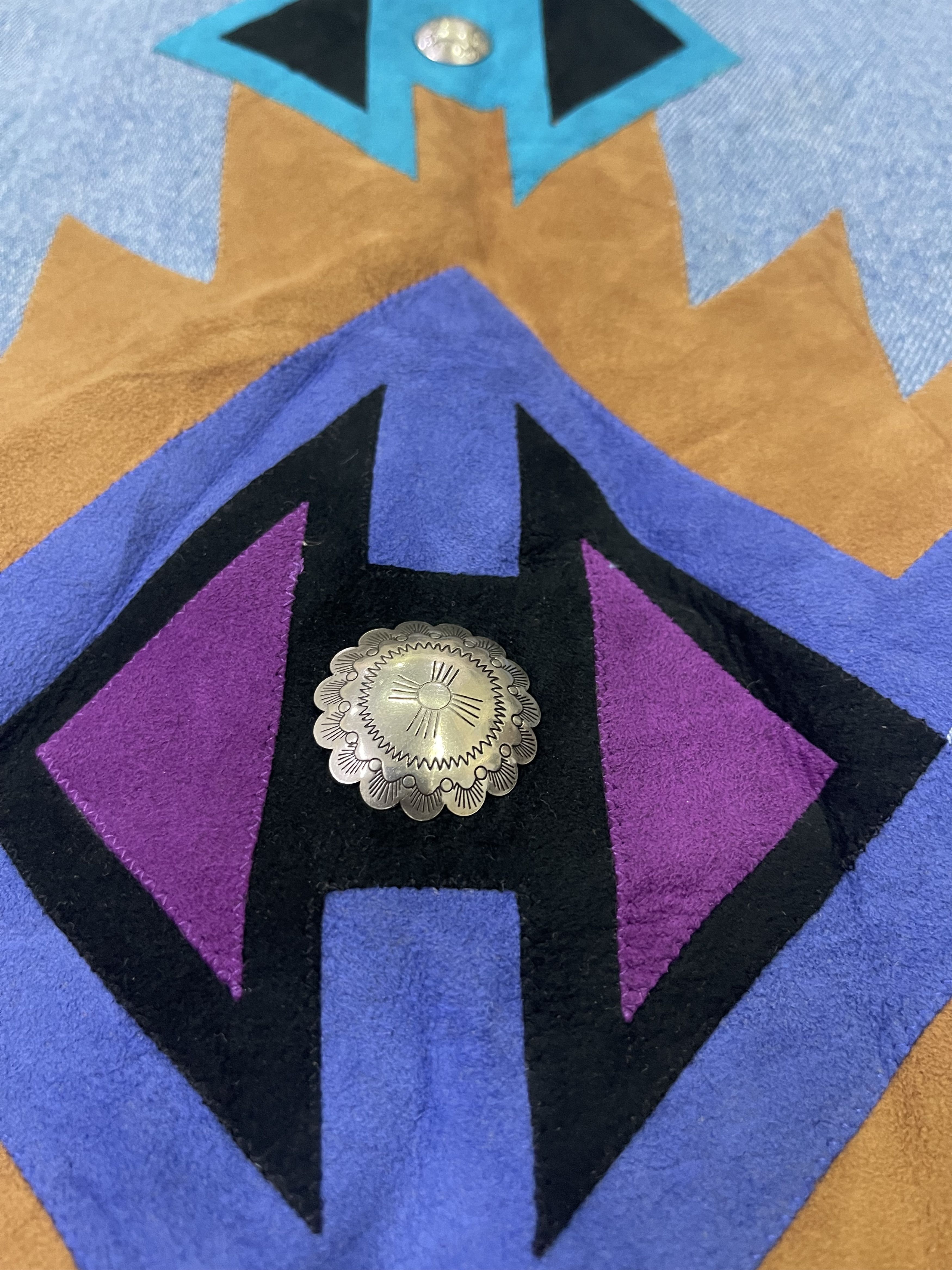 Native × Vintage Vintage 90s Native Navajo Denim Jacket Size US L / EU 52-54 / 3 - 14 Thumbnail