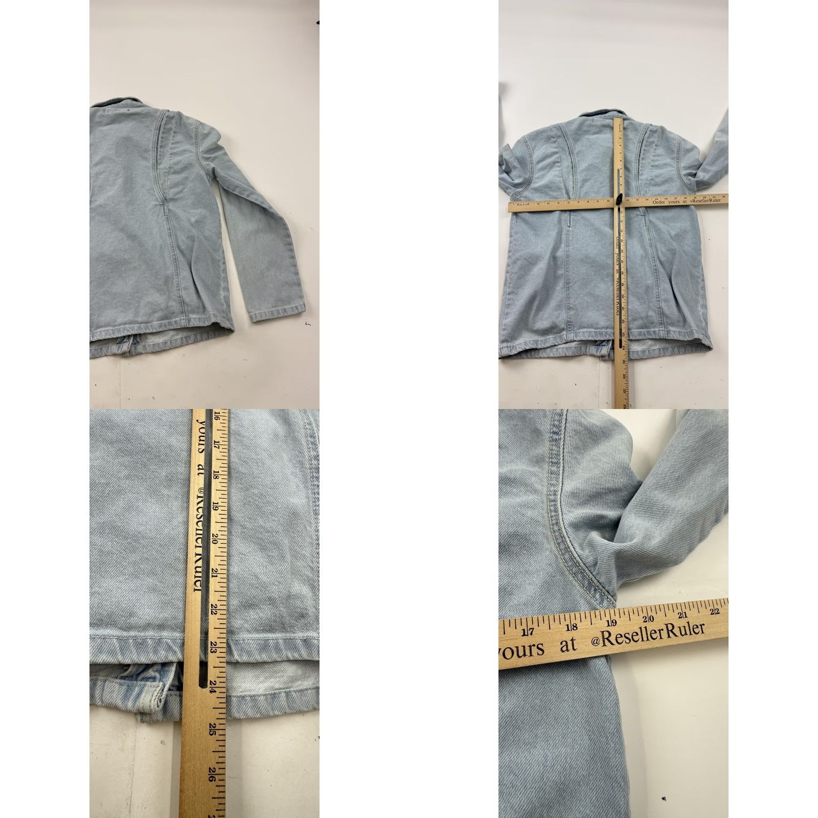Denime VINTAGE Bossini Jeans Jacket Womens M Blue Denim Military Field Snap Front Pockets Shirt Ladies/Mens? Size 32" / US 10 / IT 46 - 8 Thumbnail
