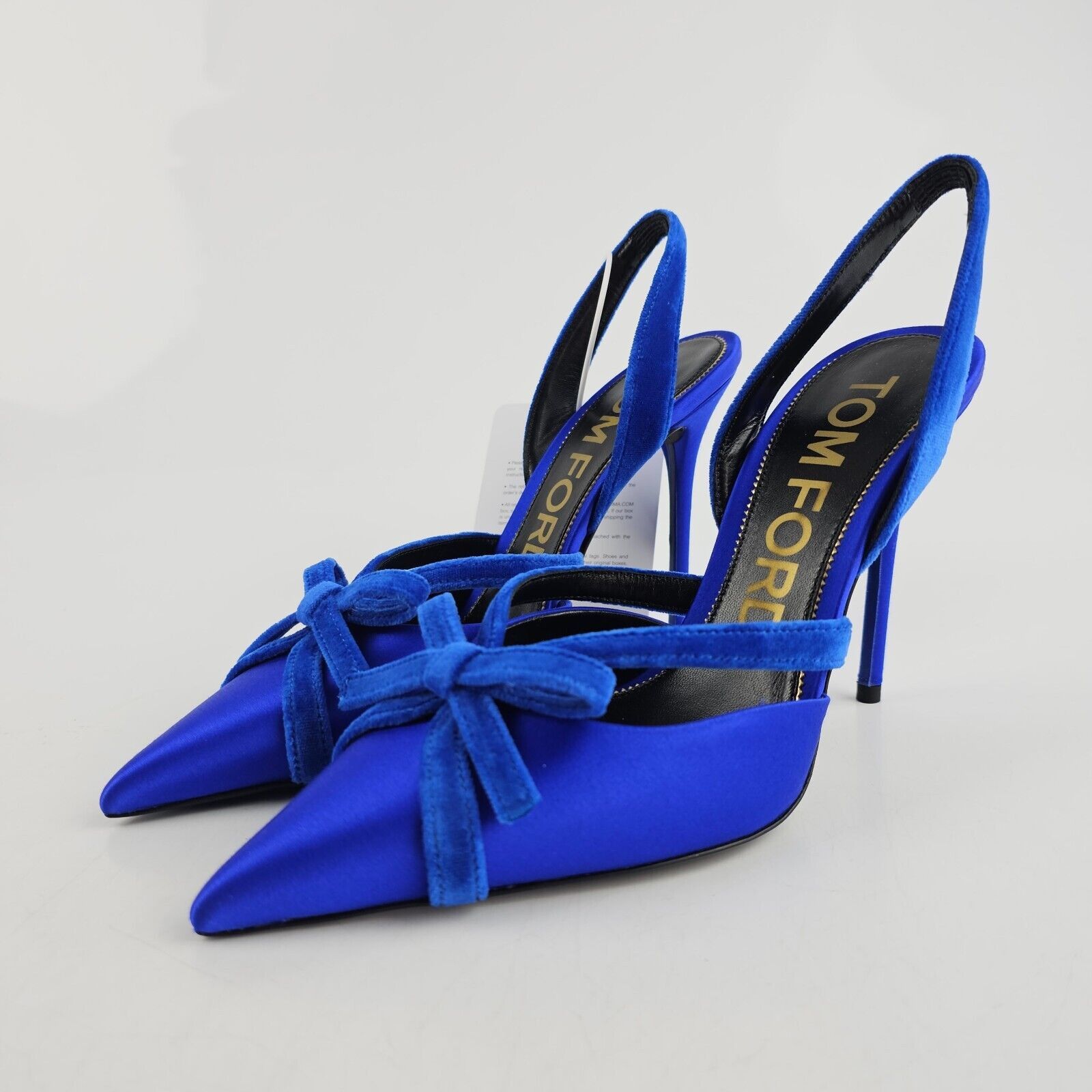 Tom Ford 105mm Satin Blue Slingback Pumps New