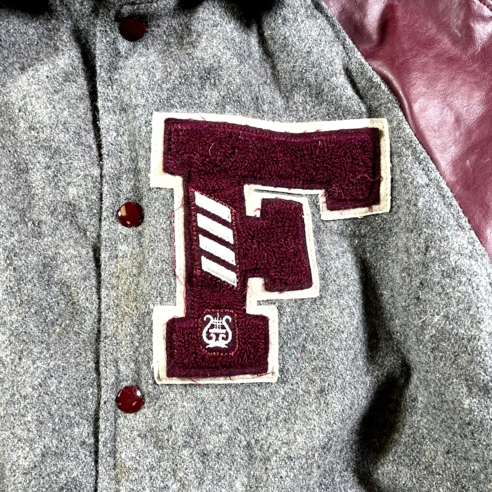 Etro VINTAGE Trophy Jackets Meca Sportswear Varsity Jacket Mens L Maroon Gray Retro Jacket Mens L Maroon Gray 90s Classic Size US L / EU 52-54 / 3 - 3 Thumbnail
