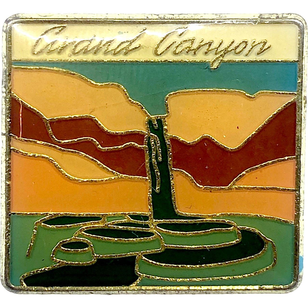 Other Grand Canyon Vintage Native American Art Style Waterfall Pin Size ONE SIZE - 1 Thumbnail