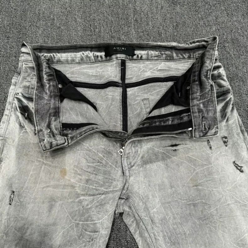 Other Amiri Grayish White Distressed Ripped Denim Pants Size US 32 / EU 48 - 6 Thumbnail