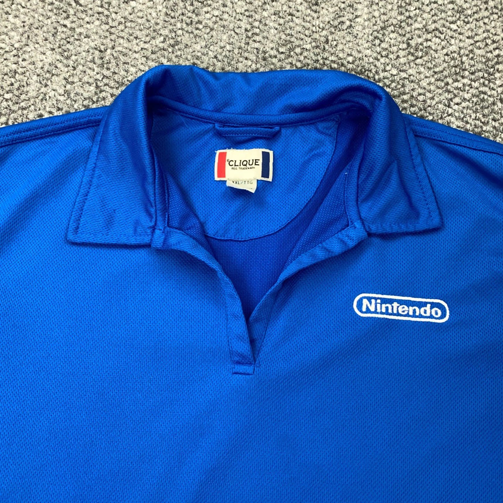 Vintage Nintendo Polo Shirt Womens 2XL Blue Short Sleeve Polo Shirt Embroidered Clique Casual Business Travel Fall Winter Spring Summer Size XXL / US 16-18 / IT 52-54 - 2 Thumbnail