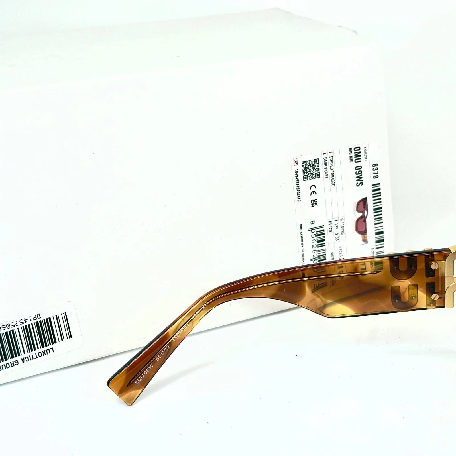 Miu Miu MIU MIU GLIMPSE LOGO MU09WS Brown Violet Logo Geometric 09W Size ONE SIZE - 9 Thumbnail