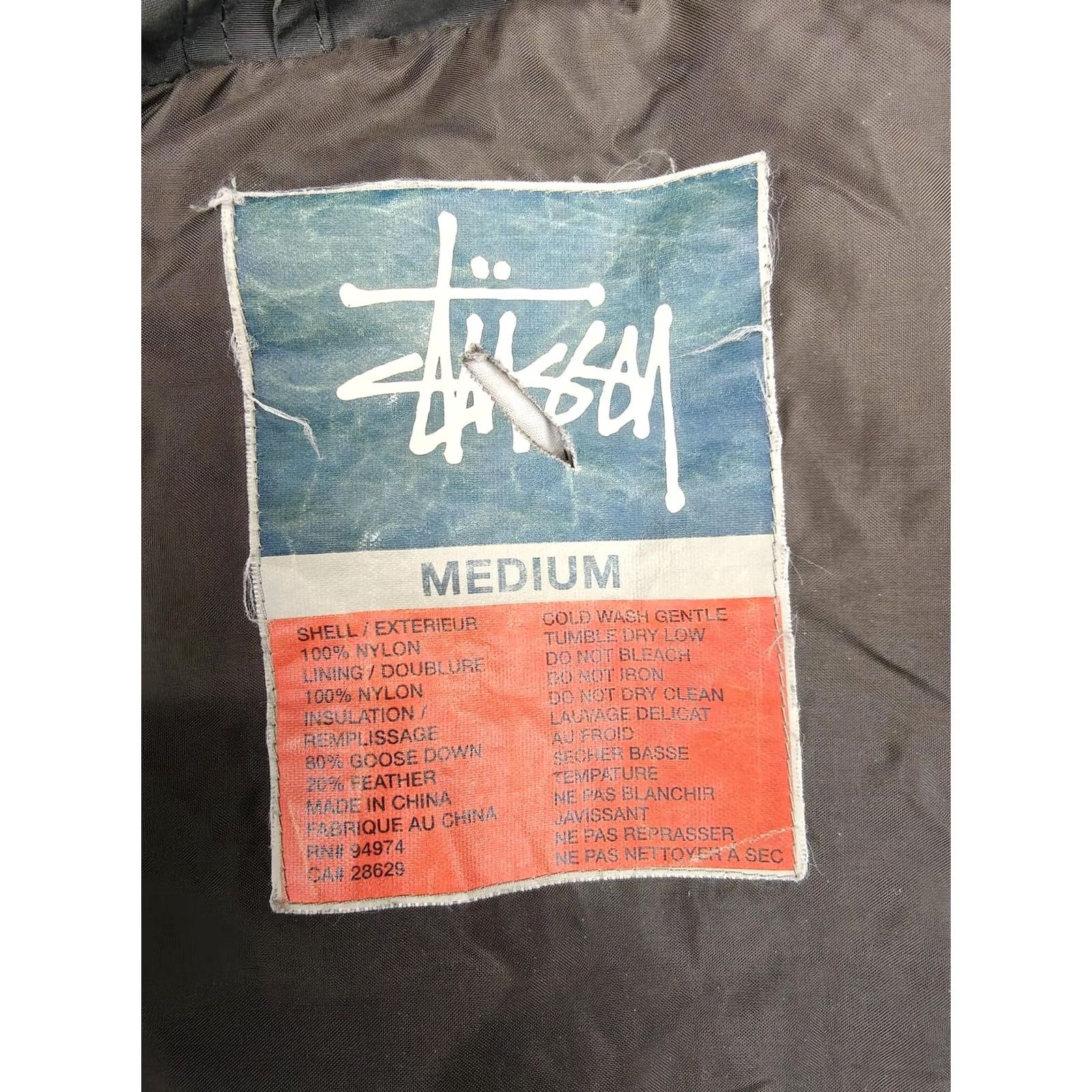Vintage VINTAGE Stussy Jacket Mens M Black Goose Down Hooded Parka Insulated Coat Size US M / EU 48-50 / 2 - 4 Thumbnail