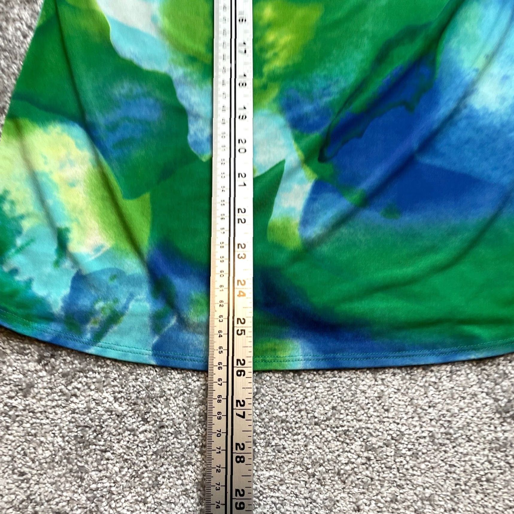Vintage Strazzi Tank Top Blouse Womens Small Blue Gren Tie Dye Stretch Sleeveless Ladies Size S / US 4 / IT 40 - 5 Thumbnail