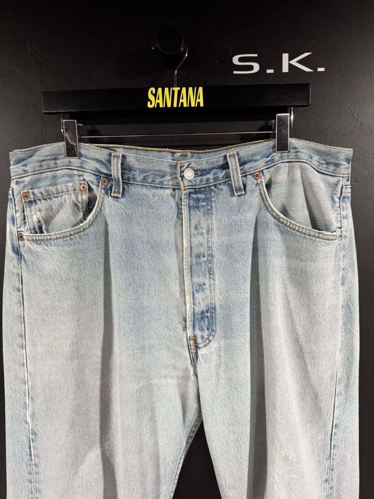Levi's Vintage Clothing 1990s Vintage Levi’s Faded Distressed Knee Blow Out Jeans 38 Size US 38 / EU 54 - 2 Thumbnail