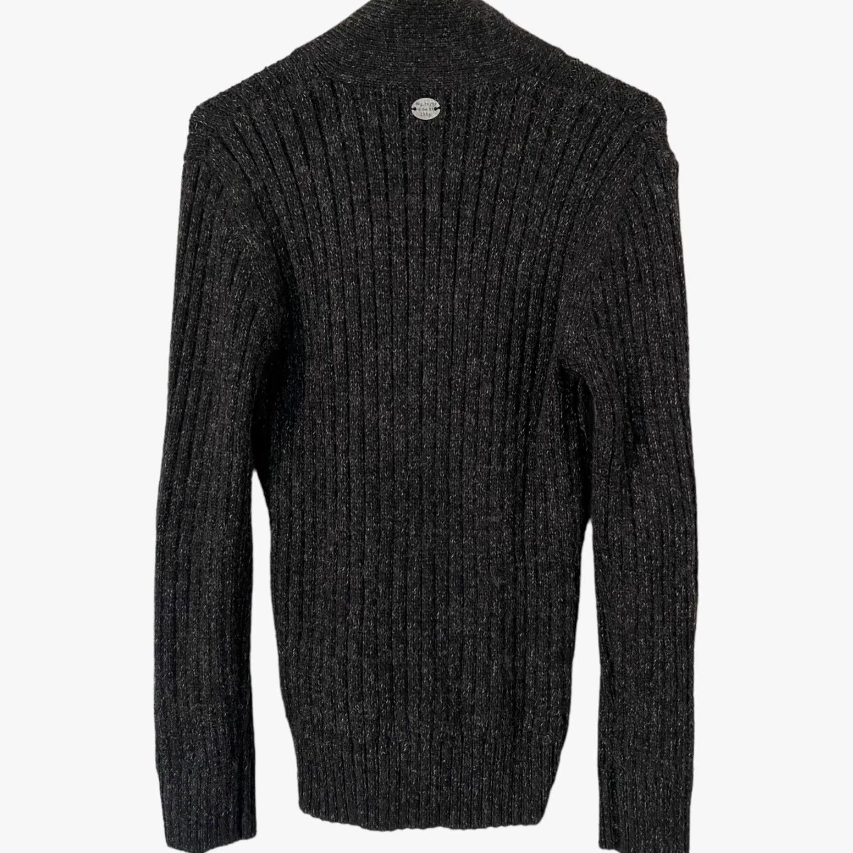 IKKS IKKS Women's Pullover Sweater Ribbed Knit Long-Sleeve Gray S Casual Knitwear Size S / US 4 / IT 40 - 3 Thumbnail