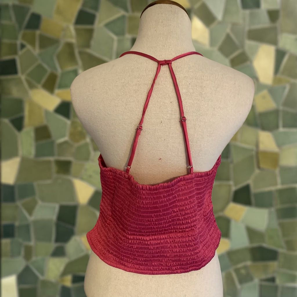 Free People Free People Right On Time Cami Tank Top Fuschia L Womens Sleeveless Cropped 100% Polyester Size L / US 10 / IT 46 - 1 Thumbnail