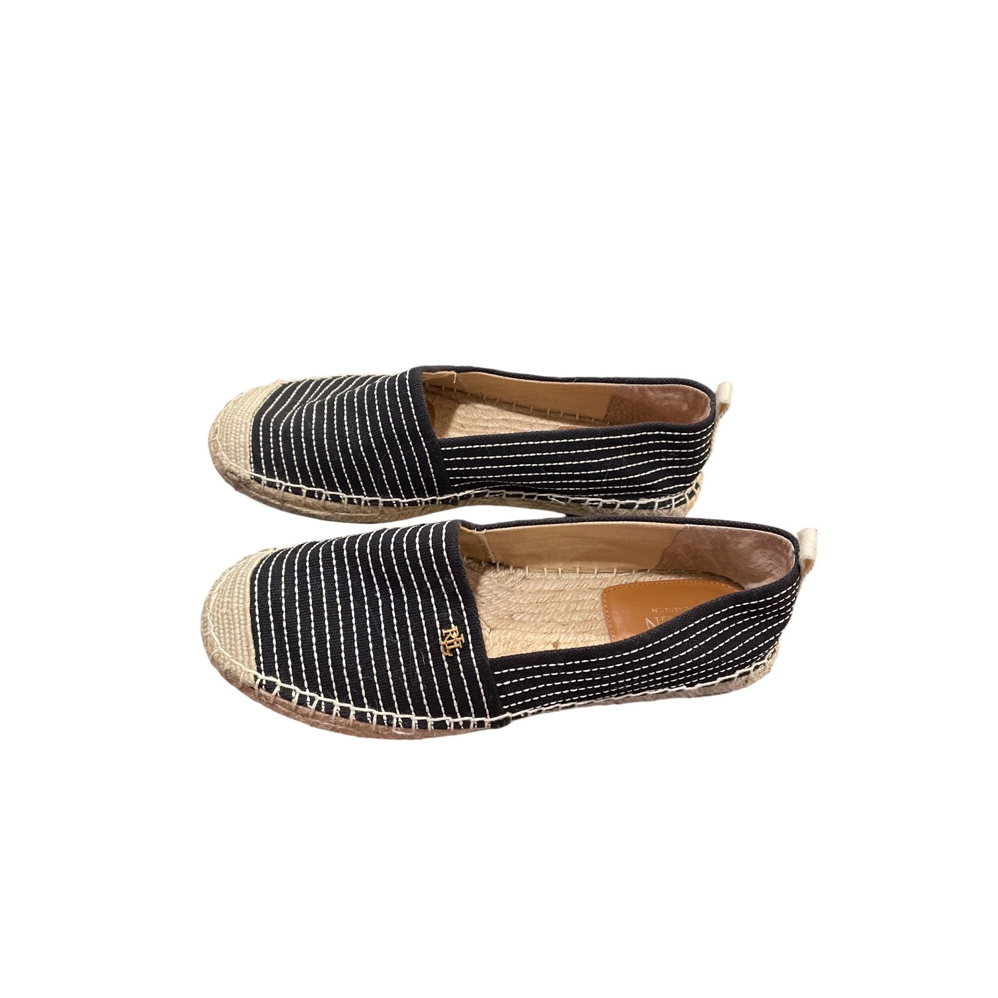 Ralph Lauren Ralph Lauren Lauren wms black striped espadrille slip flats Size US 7.5 / IT 37.5 - 4 Thumbnail