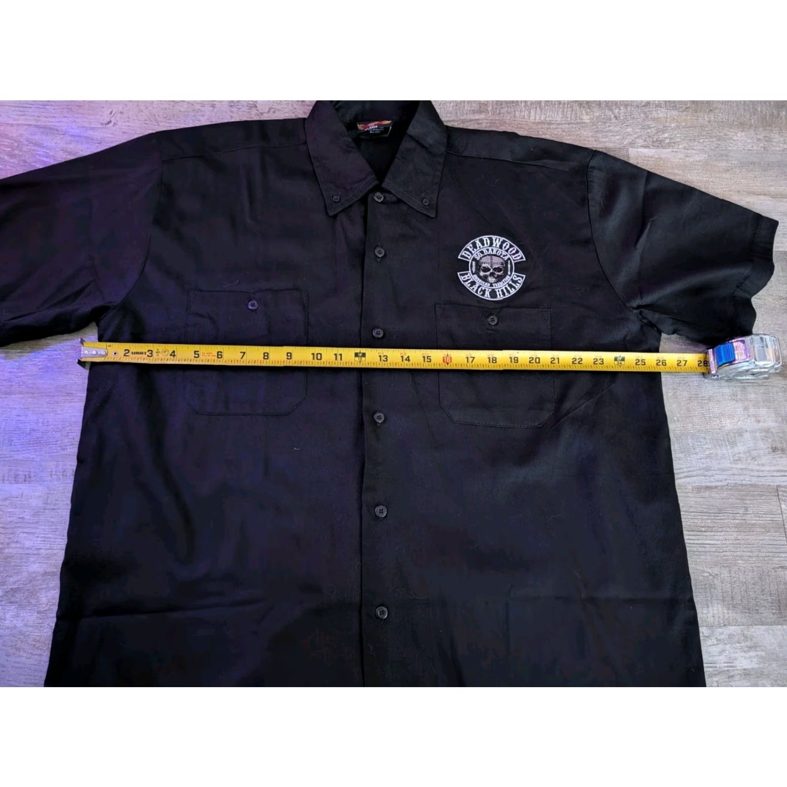 Deadwood Sturgis Deadwood Black Hills Biker Shop Button Shirt Mens Black XL EUC Size US XL / EU 56 / 4 - 6 Thumbnail