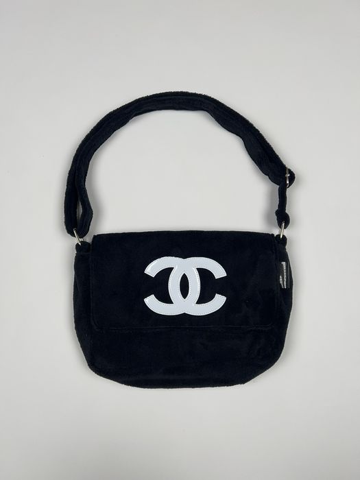 Chanel Chanel Precision Novelty Terry Shoulder Hand Bag Soft Black
