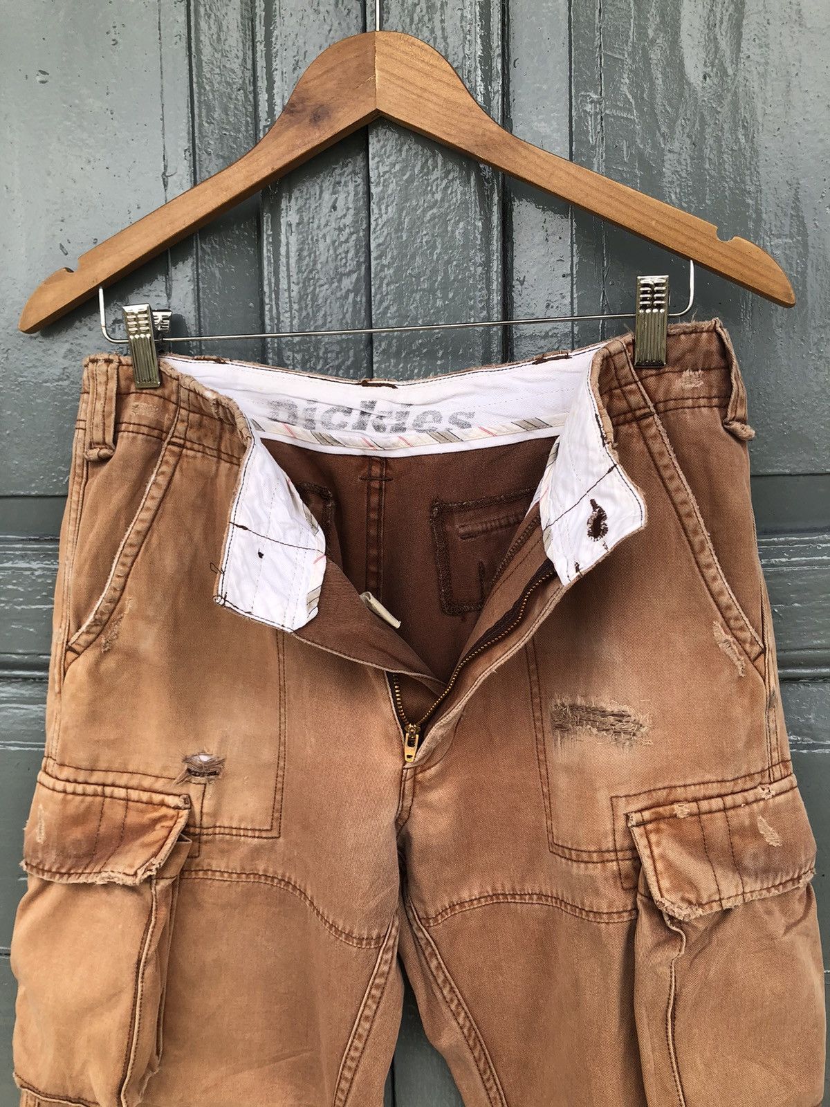 Dickies × Vintage Vintage Dickeis Faded Brown Distressed Cargo Pants Size US 32 / EU 48 - 4 Thumbnail