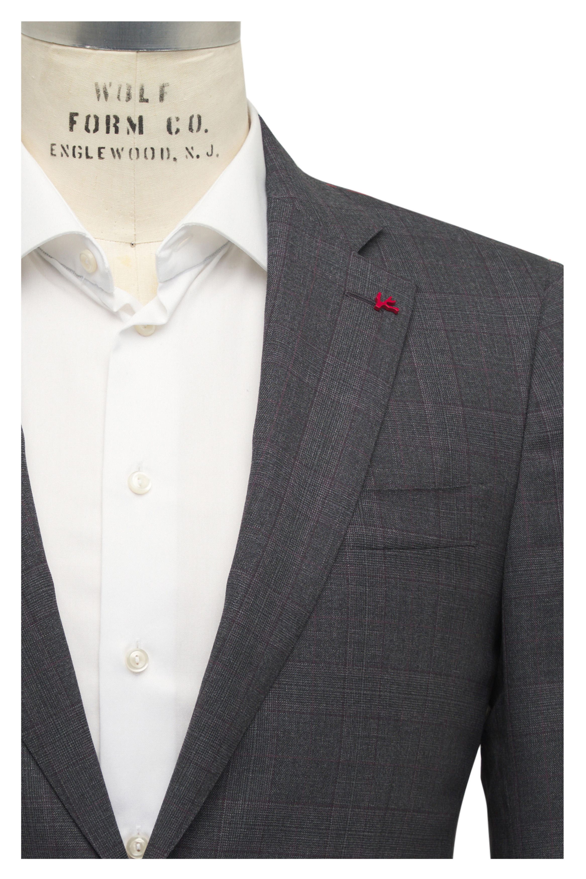 Isaia o1mtch0225 Plaid Wool Blend Suirt in Grey Size 42R - 2 Thumbnail