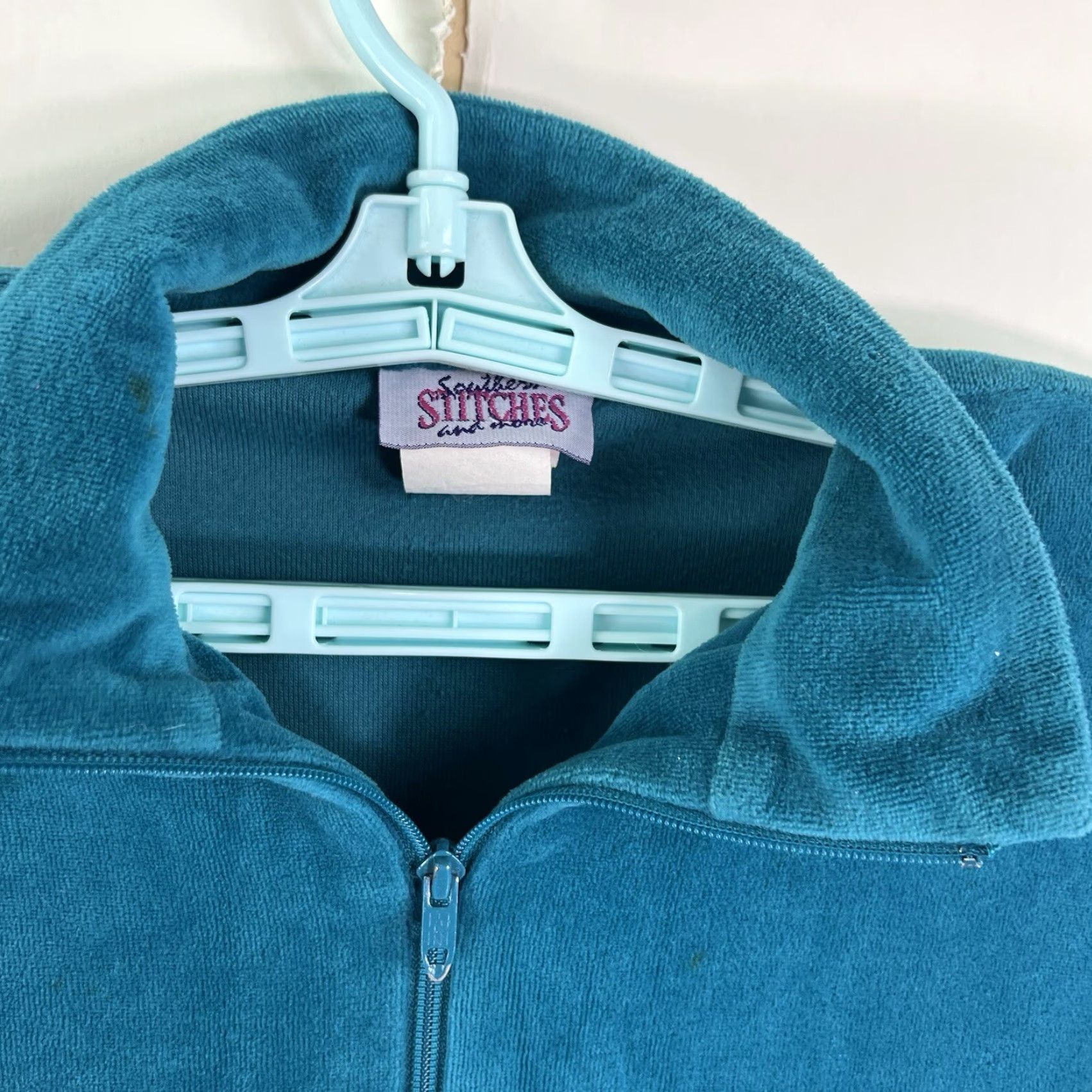 Vintage VINTAGE Southern Stitches Metallic Embroidered Jacket Womens S/M Turquoise 90s Casual Size S / US 4 / IT 40 - 3 Thumbnail