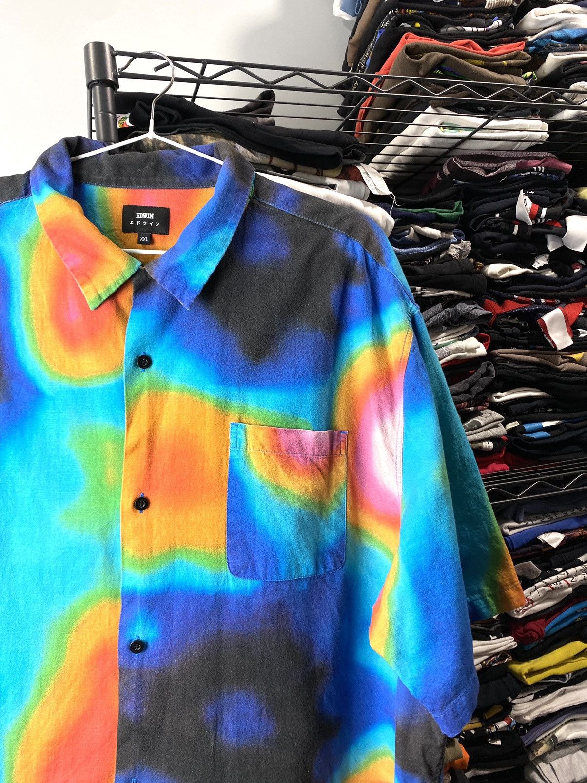 Edwin × Japanese Brand × Vintage 💥 Rare Vintage Edwin Colourful Shirt LSD Psychedelic Size US XXL / EU 58 / 5 - 4 Thumbnail