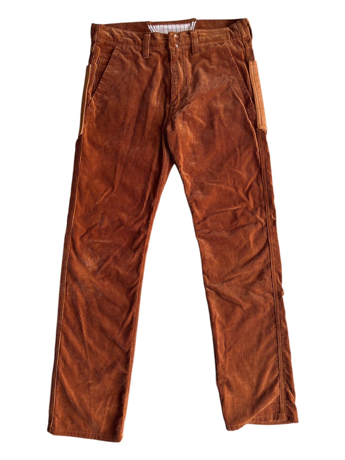Carhartt × Junya Watanabe FW08 JW Hybrid Leather Pockets Corduroy Wide Baggy Pants Size US 31 - 3 Thumbnail