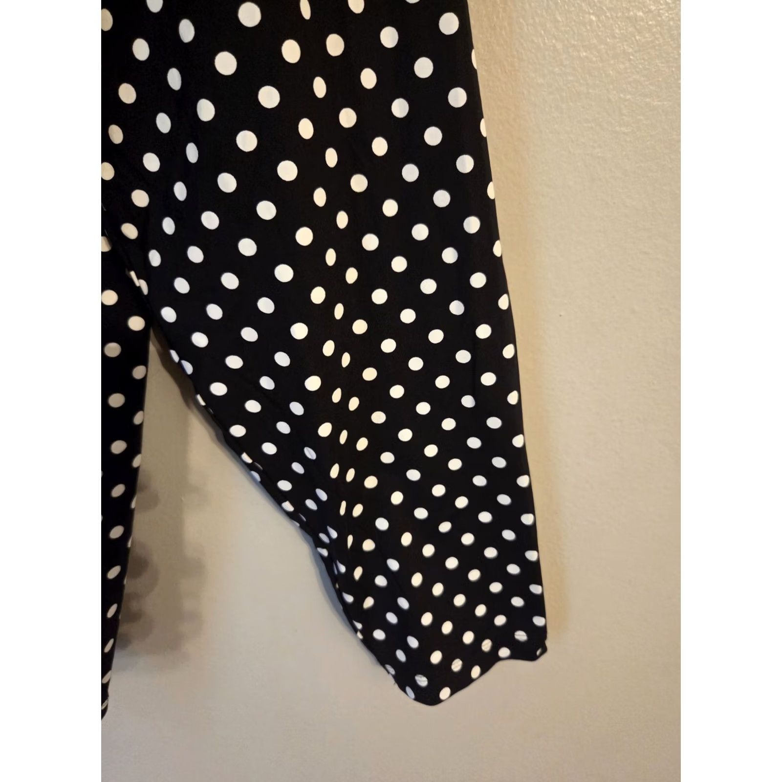 Lands' End Lands End Black White Polka Dot Print Silky Shirt 2X Womens Size XXL / US 16-18 / IT 52-54 - 4 Thumbnail