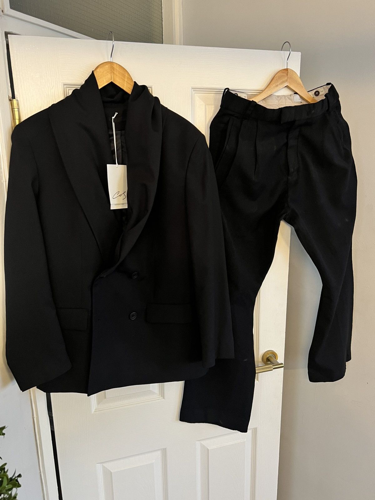 Cos COS SHAWL COLLAR WOOL BLAZER IT 48 M x FLARE TROUSERS EU 46 Size 38R - 1 Thumbnail