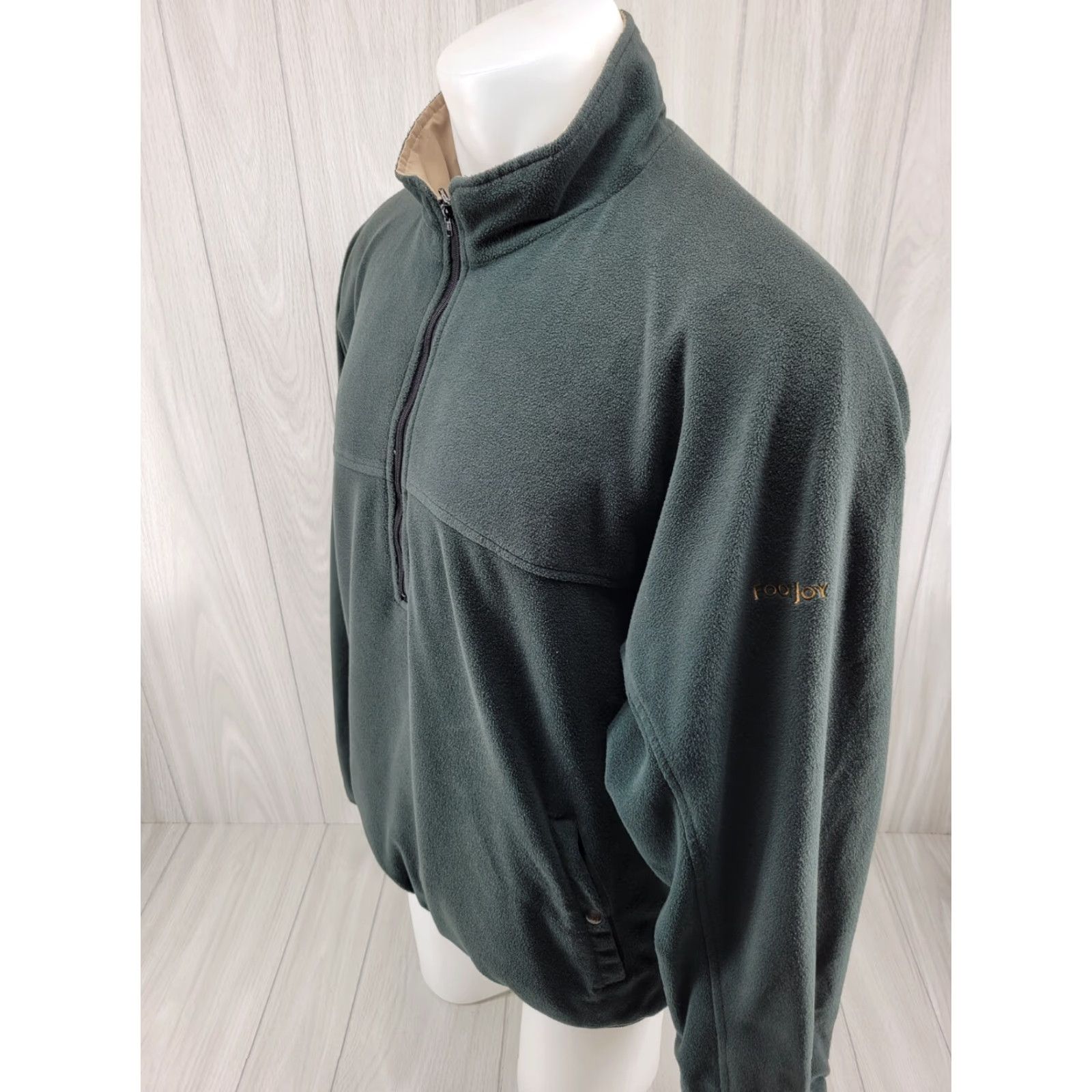 Footjoy FootJoy Mens L Reversible Golf Half Zip Beige Green Fleece Pullover Jacket Shirt Windbreaker Golf Size US L / EU 52-54 / 3 - 5 Thumbnail