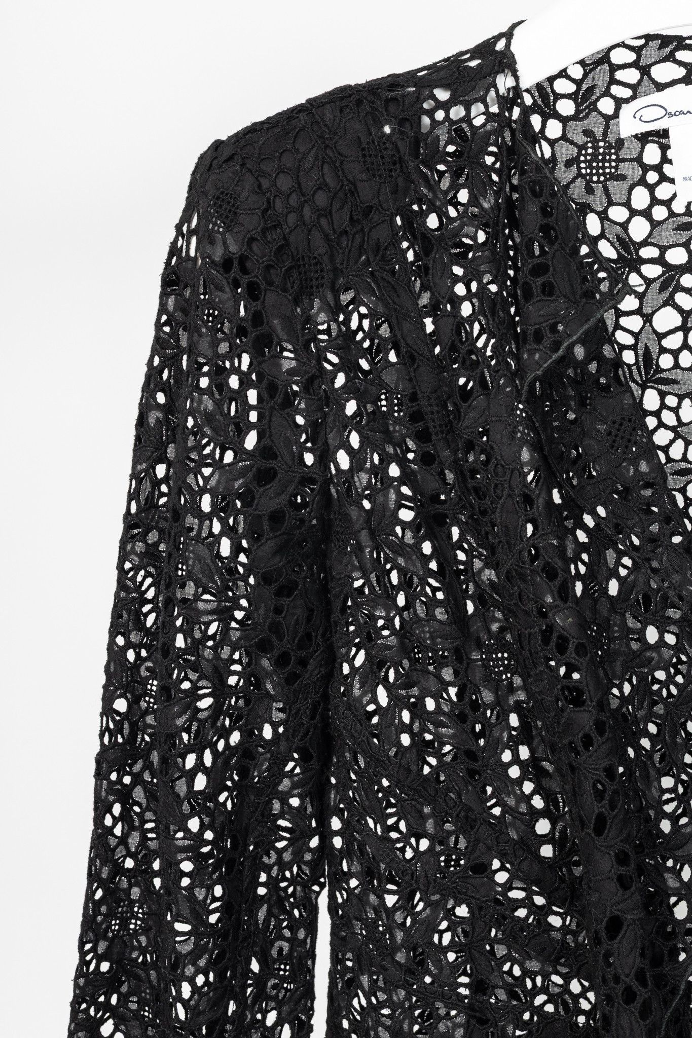 Oscar De La Renta Oscar de la Renta SS12 Runway Eyelet-Lace Ruffle Jacket Size M / US 6-8 / IT 42-44 - 5 Thumbnail