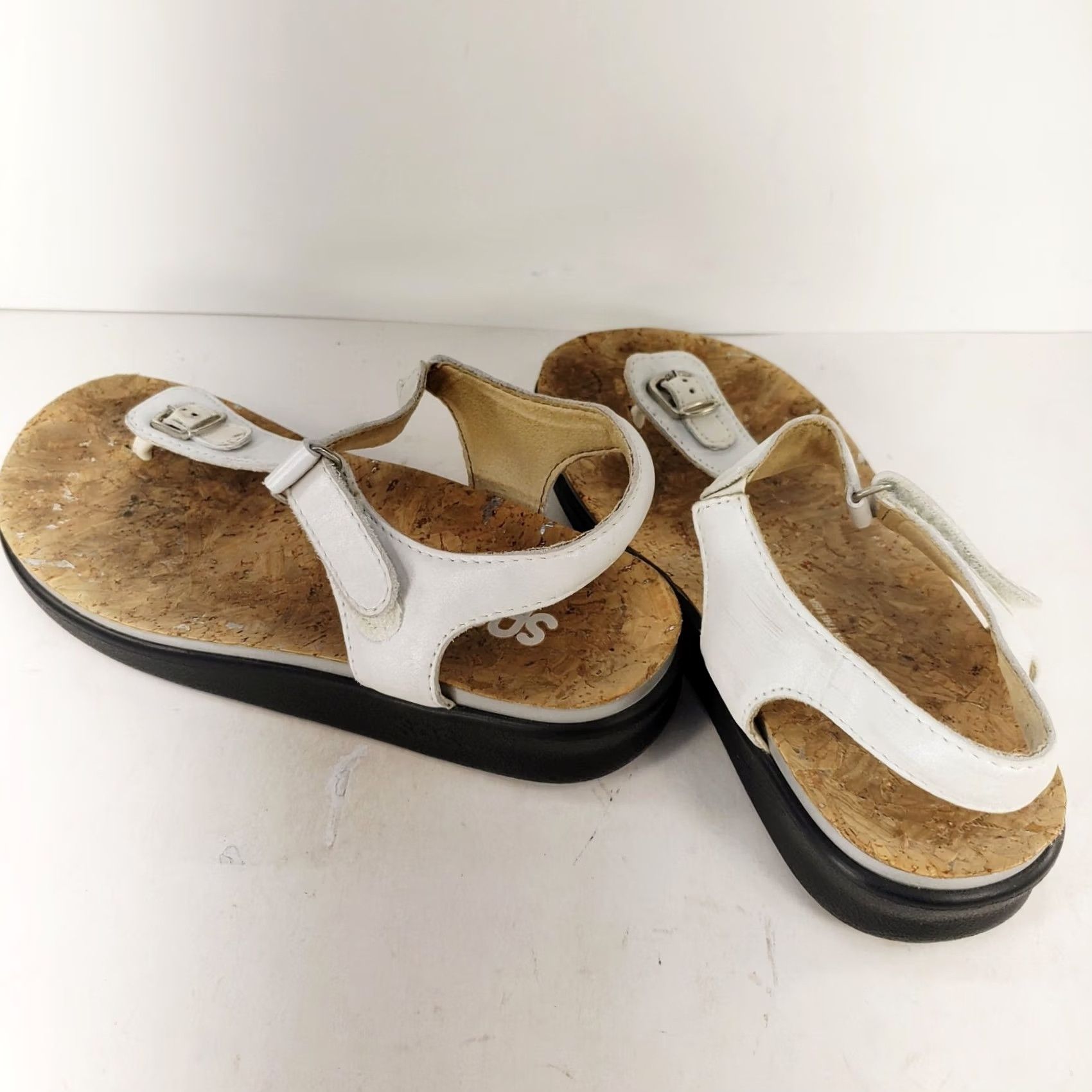 SAS VINTAGE SAS Tripad Sandal Womens 6M White Leather Ankle Strap Toe Post Casual Footwear Size US 6 / IT 36 - 6 Thumbnail