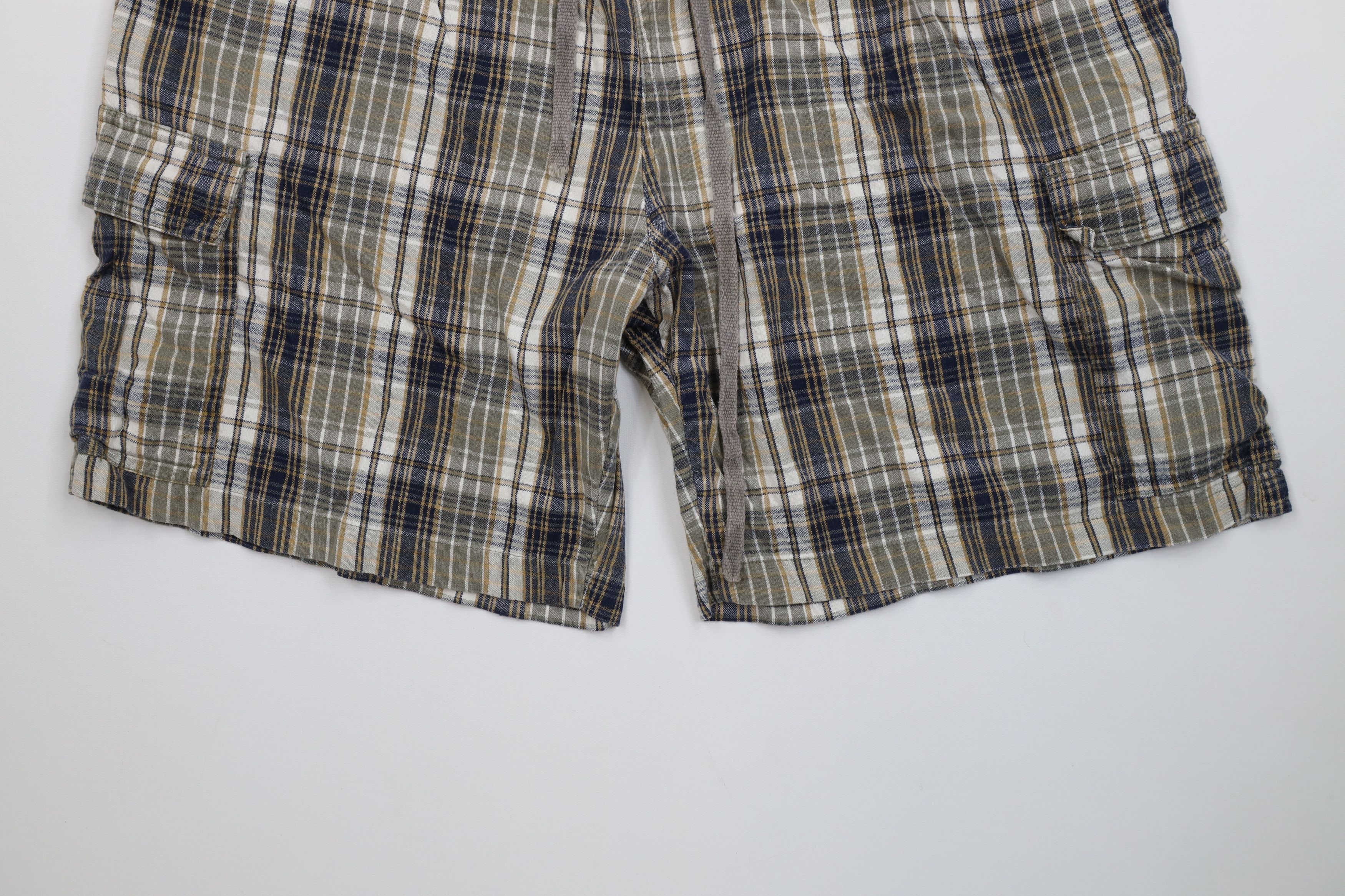 Vintage Vintage 90s Y2K Streetwear Above Knee Cargo Shorts Plaid Size US 34 / EU 50 - 4 Thumbnail