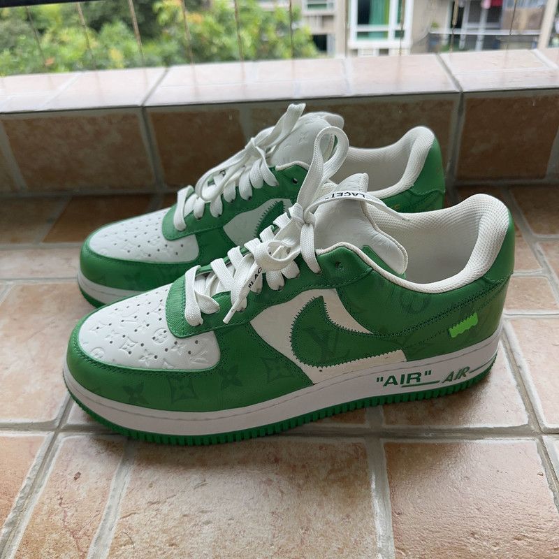 Louis Vuitton Nike x Louis Vuitton Air Force 1 Low Sneakers Green 0079 Size US 8.5 / EU 41-42 - 1 Thumbnail