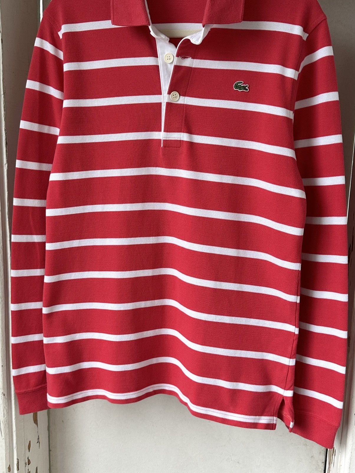 Lacoste Vintage Lacoste Stripped Long Sleeve Polo Size US M / EU 48-50 / 2 - 3 Thumbnail