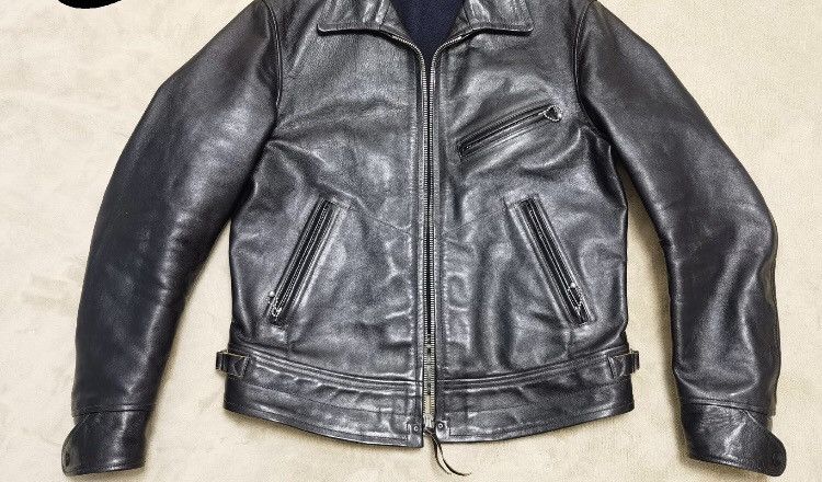 image of Freewheelers Mulholland Motorcycle Riding Leather Jacket in Black, Men's (Size Large)