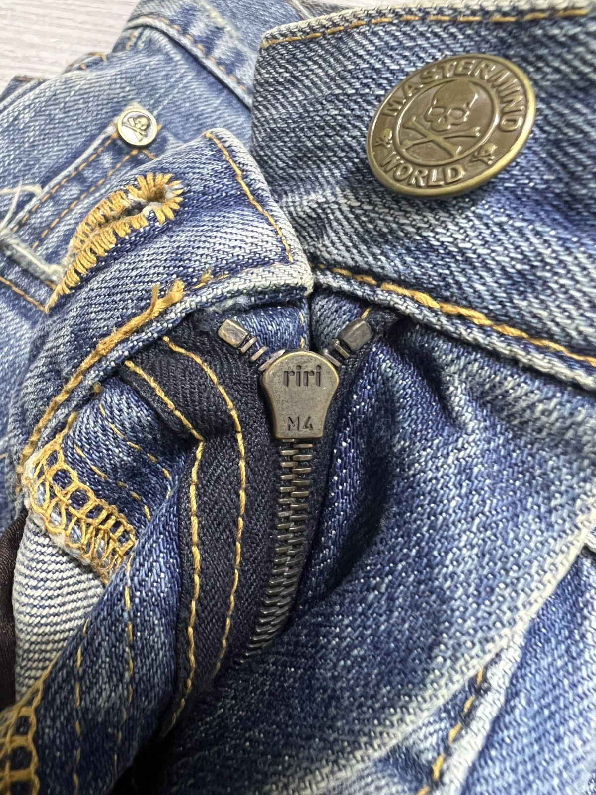 Mastermind World Mastermind World - Double Waist Crash Skinny Denim Jeans Size US 30 / EU 46 - 19 Thumbnail
