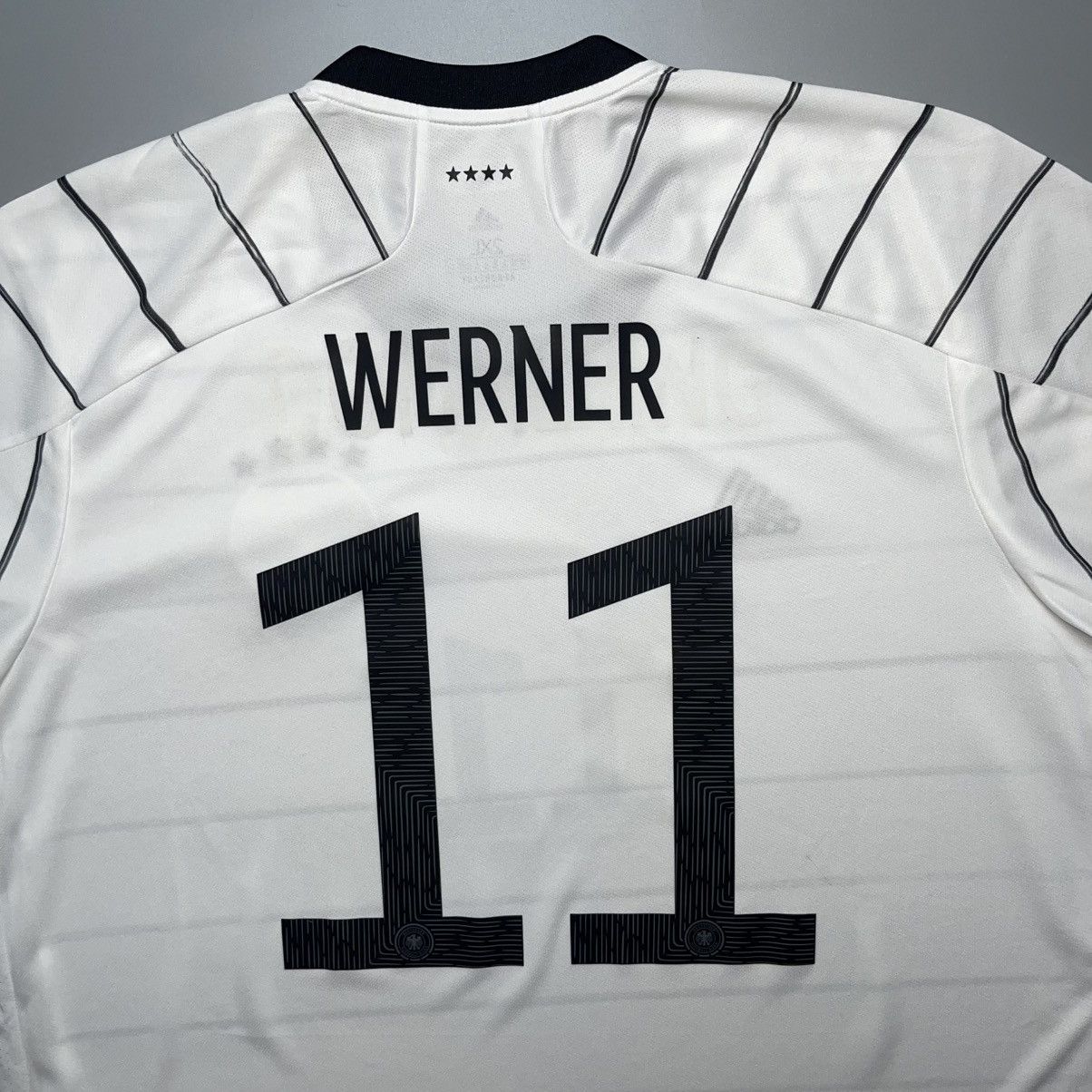 Adidas GERMANY ADIDAS 2020 EURO FOOTBALL HOME JERSEY #11 WERNER Size US XXL / EU 58 / 5 - 8 Thumbnail