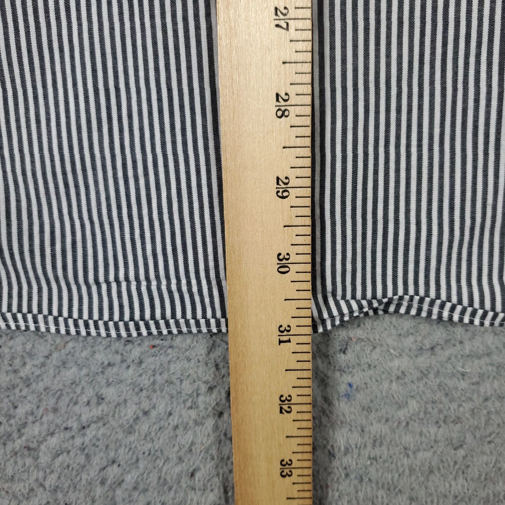 Nautica Nautica Dress Shirt Mens Size 17 Gray Striped Long Sleeve Button-Up Size 46R - 4 Thumbnail