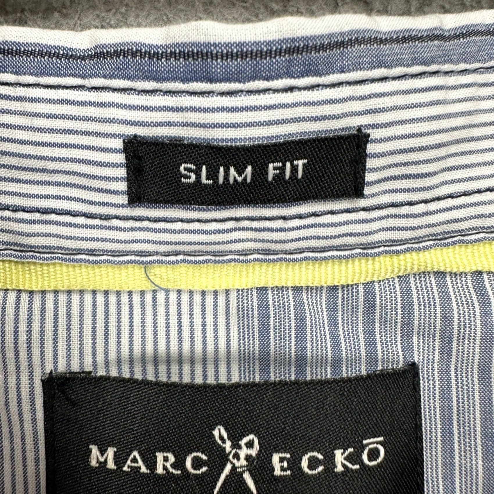Marcs VINTAGE? No. Marc Ecko Shirt XL Blue Stripes Slim Fit Button-Up Long Sleeve Casual NEW Size US XL / EU 56 / 4 - 5 Thumbnail