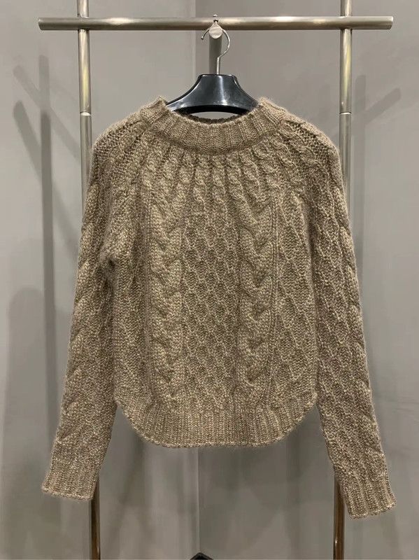 Yves Saint Laurent YSL Khaki Wool Ladies Knit Sweater 0089 Size M / US 6-8 / IT 42-44 - 1 Thumbnail