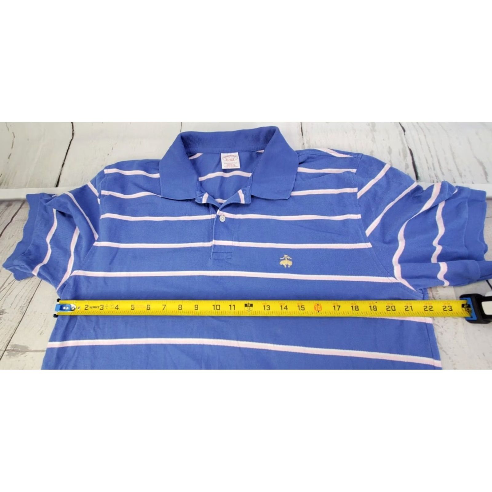 Brooks Brothers Brooks Brothers Polo Shirt Men L Blue Pink Short Sleeve Button-Up Golf Shirts Size US L / EU 52-54 / 3 - 4 Thumbnail